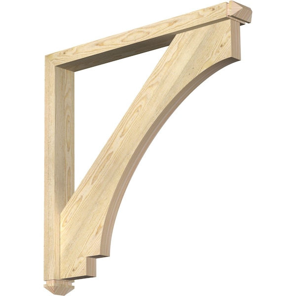 Ekena Millwork Imperial Arts and Crafts Rough Sawn Bracket w/ Offset Brace, Douglas Fir, 4"W x 34"D x 34"H BKT0402X34X34IMP03RDF - main